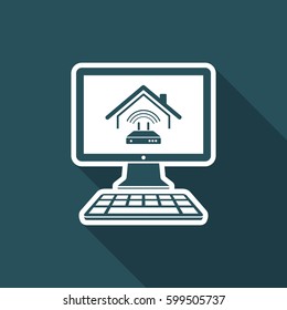 House wi-fi modem - Vector icon for computer website or application