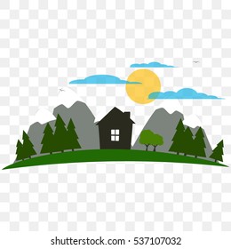 House in the wild nature