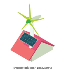 House wind turbine icon. Isometric of house wind turbine vector icon for web design isolated on white background
