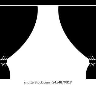 House Window Curtain Simple Icon