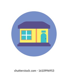 House with window and door design, Home real estate building residential architecture property and city theme Vector illustration
