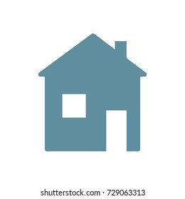 House with window and door silhouette.