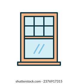 House window icon with glass
