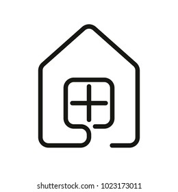 house with window icon. line style