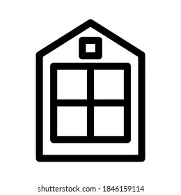 icono de la ventana de la casa o logotipo símbolo de signo aislado ilustración vectorial - iconos vectoriales de estilo negro de alta calidad
