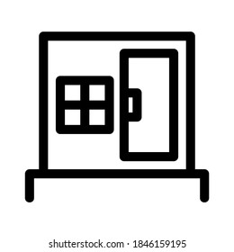 icono de la ventana de la casa o logotipo símbolo de signo aislado ilustración vectorial - iconos vectoriales de estilo negro de alta calidad
