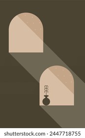 House window illustration background. Minimalist house window background.