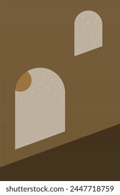 House window illustration background. Minimalist house window background.