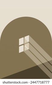 House window illustration background. Minimalist house window background.