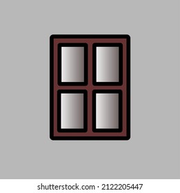 ilustración de la ventana de la casa, vector simple, sobre fondo gris. bueno para negocios, arquitectos, constructores, vendedores, etc.