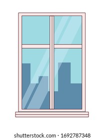 house window indoor isolated icon vector illustration design