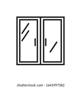 house window scene isolated line style vector illustration design