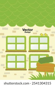 casa vitrine loja telhado tijolo sinal verde marfim cor design decoração elemento design arte beleza vetor abstrato bonito

