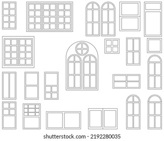 House Windows Collection Set Vector Stock Vector (Royalty Free ...