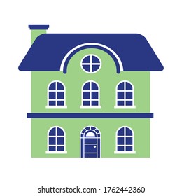 House with windows and door design, Home real estate building residential architecture property and city theme Vector illustration