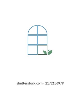 House windows logo icon design illustration template vector