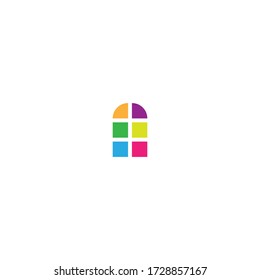 House windows logo icon illustration