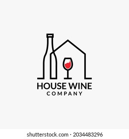 house wine logo concept design vector illustration