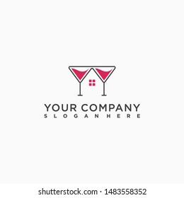 House wine logo design concept