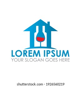vectores de vino de casa, logotipo de restaurante