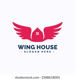 House wing logo design template. Real estate concept. Creative vector symbol.