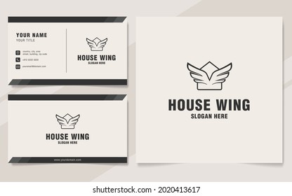 Plantilla del logotipo de la ala de la casa en estilo monograma