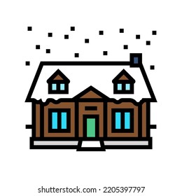 house winter color icon vector. house winter sign. isolated symbol illustration