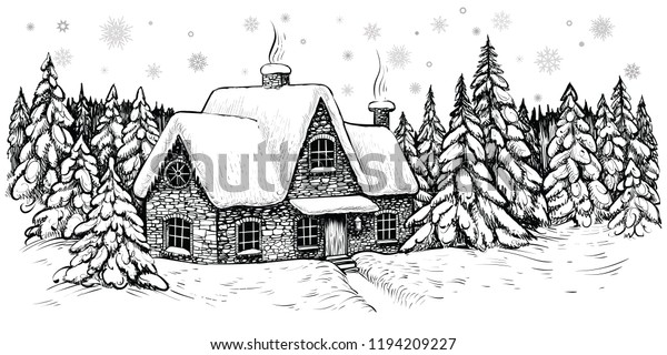 Download 61+ Snow Covered House Coloring Pages PNG PDF File - Best Free ...