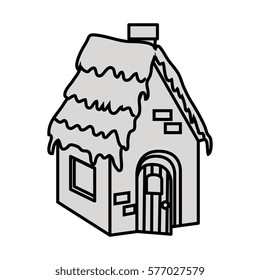 house in winter isolated icon