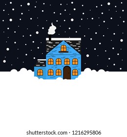 house in winter vector illustration for web