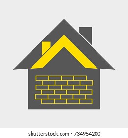 house within a house, brick wall
