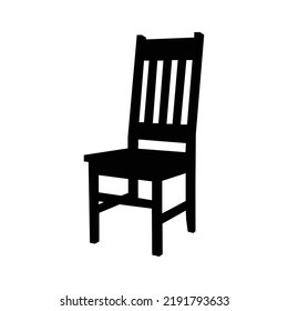 House wood furniture chair icon | Black Vector illustration |