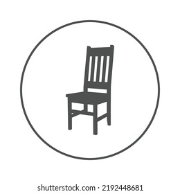 House wood furniture chair icon | Circle version icon |