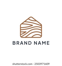 House with Wood Motif Logo Concept