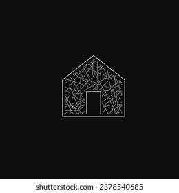 House wood nest logo design illustration vector template