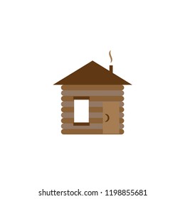 house in the woods with a chimney. vector