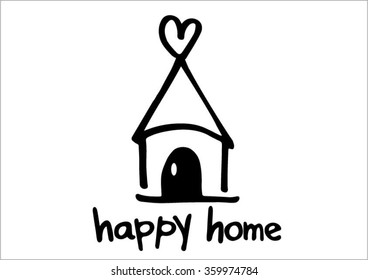 House and word Happy home