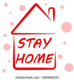 house with the words stay home