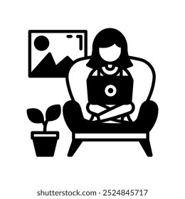 Glyph-Symbol für Hausarbeit, Vektorgrafik