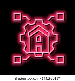 house working mortgage neon light sign vector. house working mortgage illustration