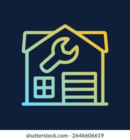 House with wrench for home repair. Icon Symbol Illustration