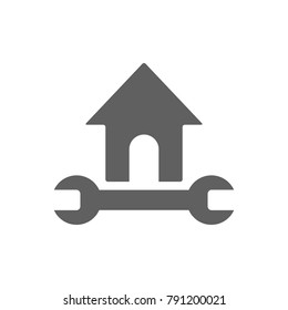 House with wrench icon vector