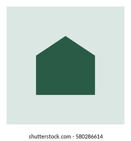 House_Home  icon - Flat design, glyph style icon - Green enclosed in a square
