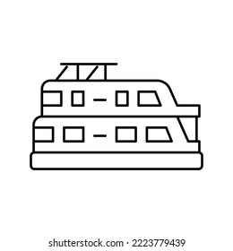 houseboat boat line icon vector. houseboat boat sign. isolated contour symbol black illustration svg