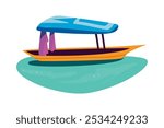 houseboat floating in dal lake isolated