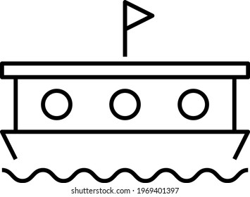 Houseboat home thin line icon