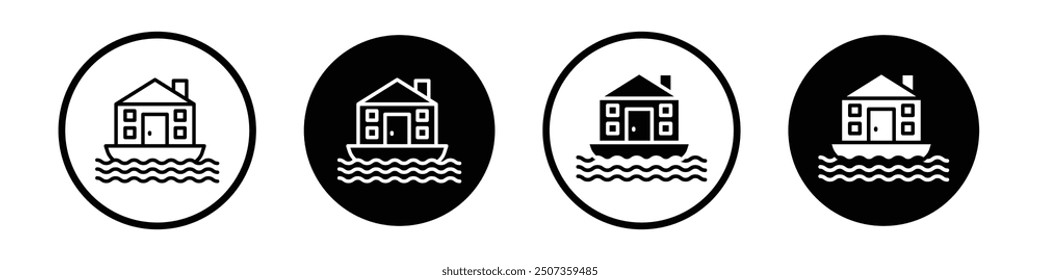 Houseboat icon isolated on white background