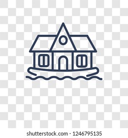 houseboat icon. Trendy houseboat logo concept on transparent background from Transportation collection