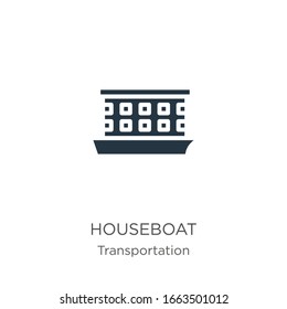Houseboat icon vector. Trendy flat houseboat icon from transportation collection isolated on white background. Vector illustration can be used for web and mobile graphic design, logo, eps10