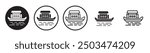 Houseboat line icon vector set.